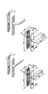 Комплект ручек замка калитки Alutech для секционных ворот Prestige и ProPlus, 11042512