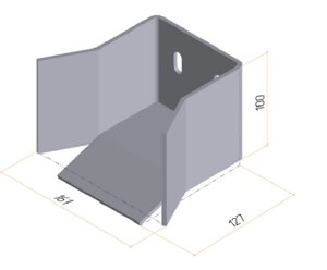 Ловитель DoorHan нижний без кронштейна для балки 95х88х5 мм, DHS20140-01