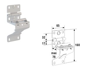 Боковая опора для ворот серии ISD01Parking, PSD25234/RAL9003
