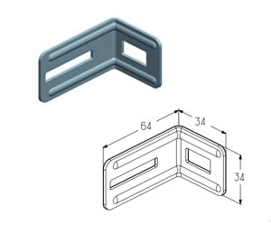 Кронштейн угловой для крепления профиля углового секционных ворот Alutech серии Trend и ProTrend, B-3500