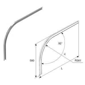 Изгиб DoorHan горизонтальной направляющей облегченный R=381 мм, Н=580 мм, SPV114