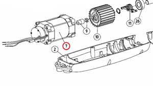 Электродвигатель с катушкой тормоза электромагнитного (в сборе) привода ASW5000 AN-Motors, ASW. 50077-F