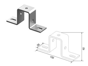 Скоба крепежная DoorHan для системы на трубе 60х40, SPV51543