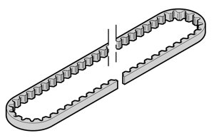 Зубчатый ремень для направляющей шины FS60/FS6 приводов SupraMatic H/HT секционных ворот Hormann (439277-439279), 439277