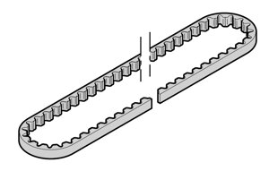Зубчатый ремень за 1 метр без соединительного элемента приводов SupraMatic H/HT секционных ворот Hormann, 438913