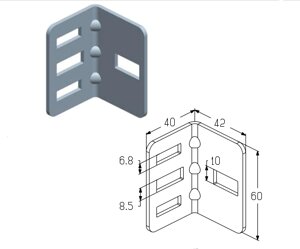 Кронштейн для крепления профиля углового к стене секционных ворот Alutech серии Trend и ProTrend, B0300