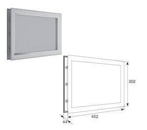 Окно DoorHan акриловое белое для панелей 40 мм со структурой «ФИЛЕНКА» и двойным стеклом 452х302 мм, DH85626