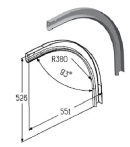Элемент радиусный Alutech для секционных ворот Prestige и ProPlus, RE101L