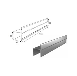 Профиль DoorHan алюминиевый Ц-образный усиленный, DHSW-20090/M