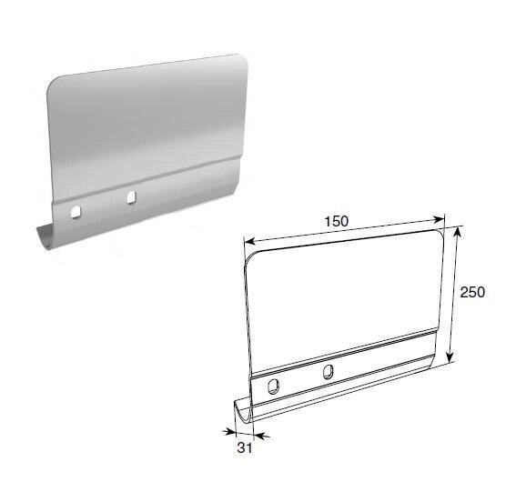 Пластина DoorHan соединительная 250 мм для вертикальных направляющих (правая), SPV-PT13R от компании Всем Ворота - фото 1