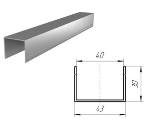 Профиль DoorHan алюминиевый П-образный для калитки, 800431/M