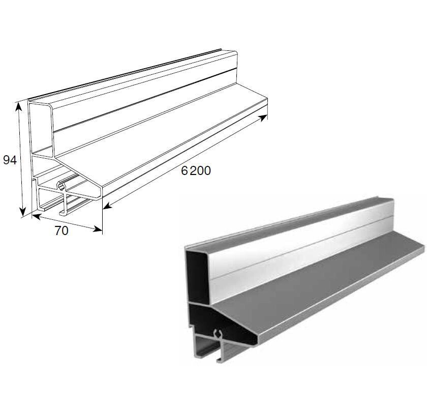 Профиль DoorHan алюминиевый "Усиленный верхний", DHSW-00090/M от компании Всем Ворота - фото 1
