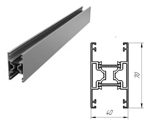 Промежуточный алюминиевый профиль с терморазрывом, DHPNT-02/02Z/M от компании Всем Ворота - фото 1