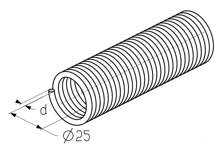Пружина (внутренняя) для секционных ворот Alutech  серии Trend и ProTrend, TN26х25VTх2000R от компании Всем Ворота - фото 1