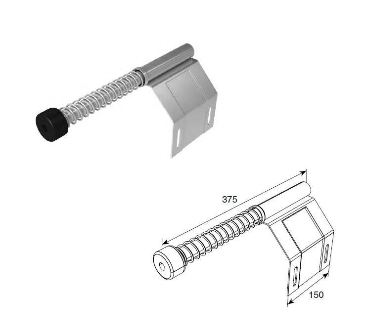 Пружинный амортизатор DoorHan укороченный для секционных ворот, 25026 от компании Всем Ворота - фото 1