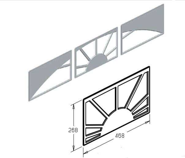 Вставка декоративная Sunrise 3 для секционных ворот Alutech серии Trend и ProTrend, DIS043WH-3 от компании Всем Ворота - фото 1