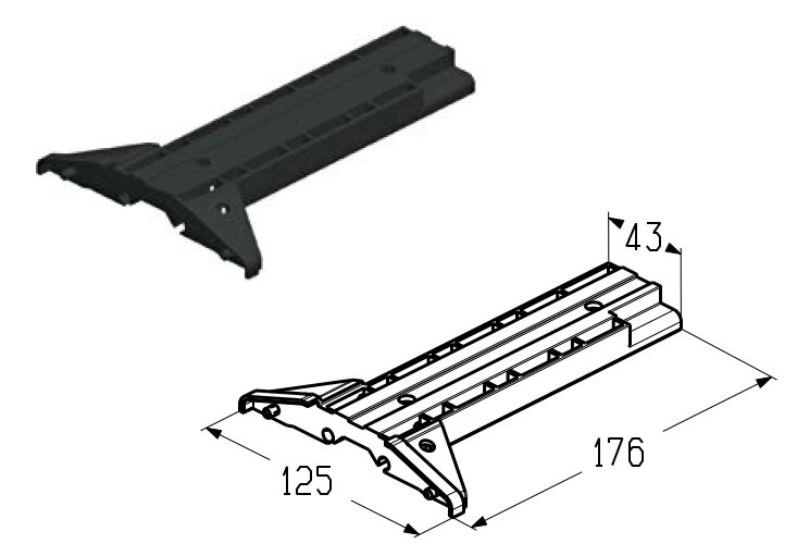 Вставка концевая левая калитки для секционных ворот Alutech серии Trend и ProTrend, WD-40.2033L от компании Всем Ворота - фото 1