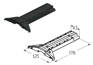 Вставка концевая левая калитки для секционных ворот Alutech серии Trend и ProTrend, WD-40.2033L