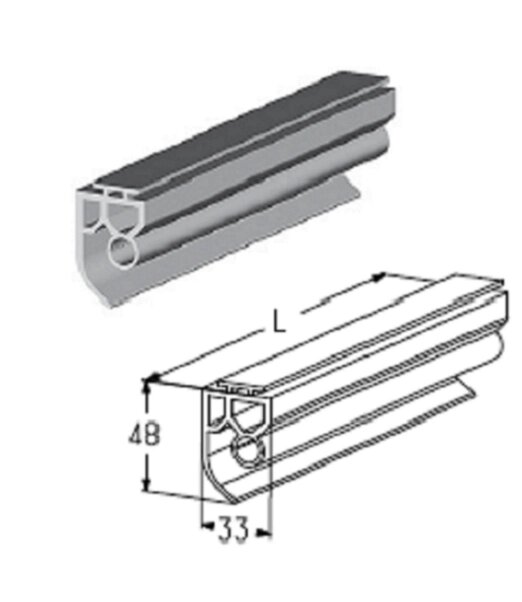 Вставка уплотнительная нижняя Alutech для полотна секц. ворот  серии Classic, Trend, ProTrend, Prestige и ProPlus, RSB20 от компании Всем Ворота - фото 1
