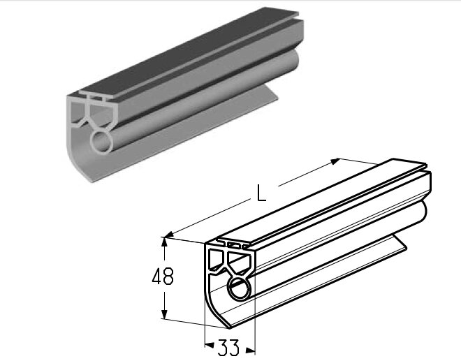 Вставка уплотнительная (нижняя) для секционных ворот Alutech серии Classic, Trend и ProTrend, RSB10 от компании Всем Ворота - фото 1