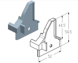 Заглушка калитки правая для секционных ворот Alutech серии Trend и ProTrend, WD-40.22R-GR