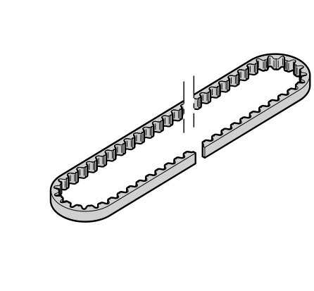 Зубчатый ремень (без соединит. элемента) SupraMatic H / HT Направляющая шина FS 60 / FS 6, средняя, 439278 (438696) от компании Всем Ворота - фото 1