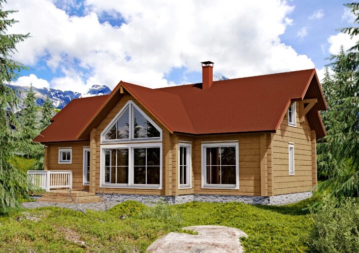 Деревянный дом с мансардой в классическом финском стиле от компании Дом Дока - фото 1