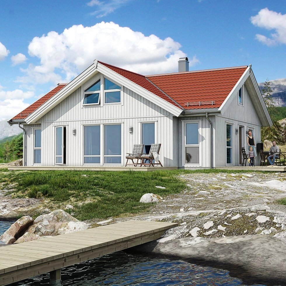 Каркасный мансардный дом Компания по проекту норвежской компании Салтдальсхитта от компании Дом Дока - фото 1