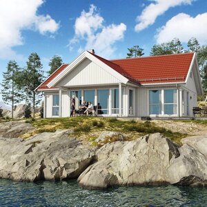 Каркасный мансардный дом Смарт 4 по проекту норвежской компании Салтдальсхитта
