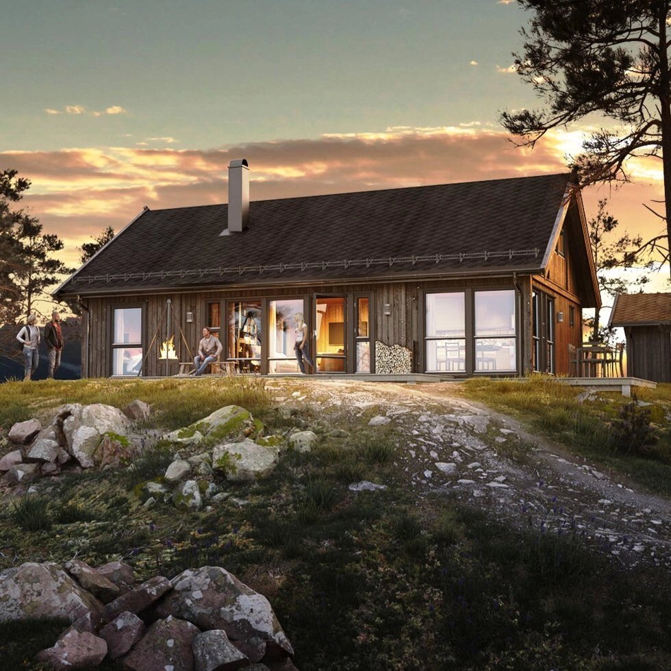 Каркасный мансардный дом Смарт 4C по проекту норвежской компании Салтдальсхитта от компании Дом Дока - фото 1