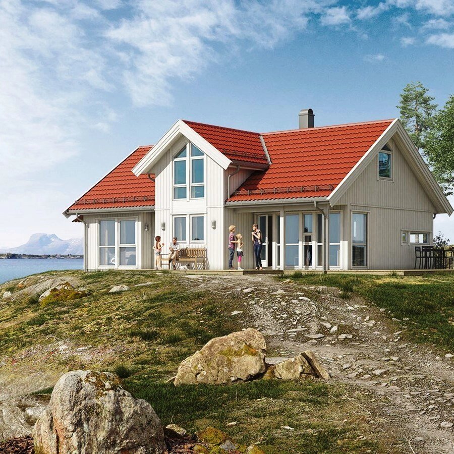 Каркасный мансардный дом Смарт 7 по проекту норвежской компании Салтдальсхитта от компании Дом Дока - фото 1