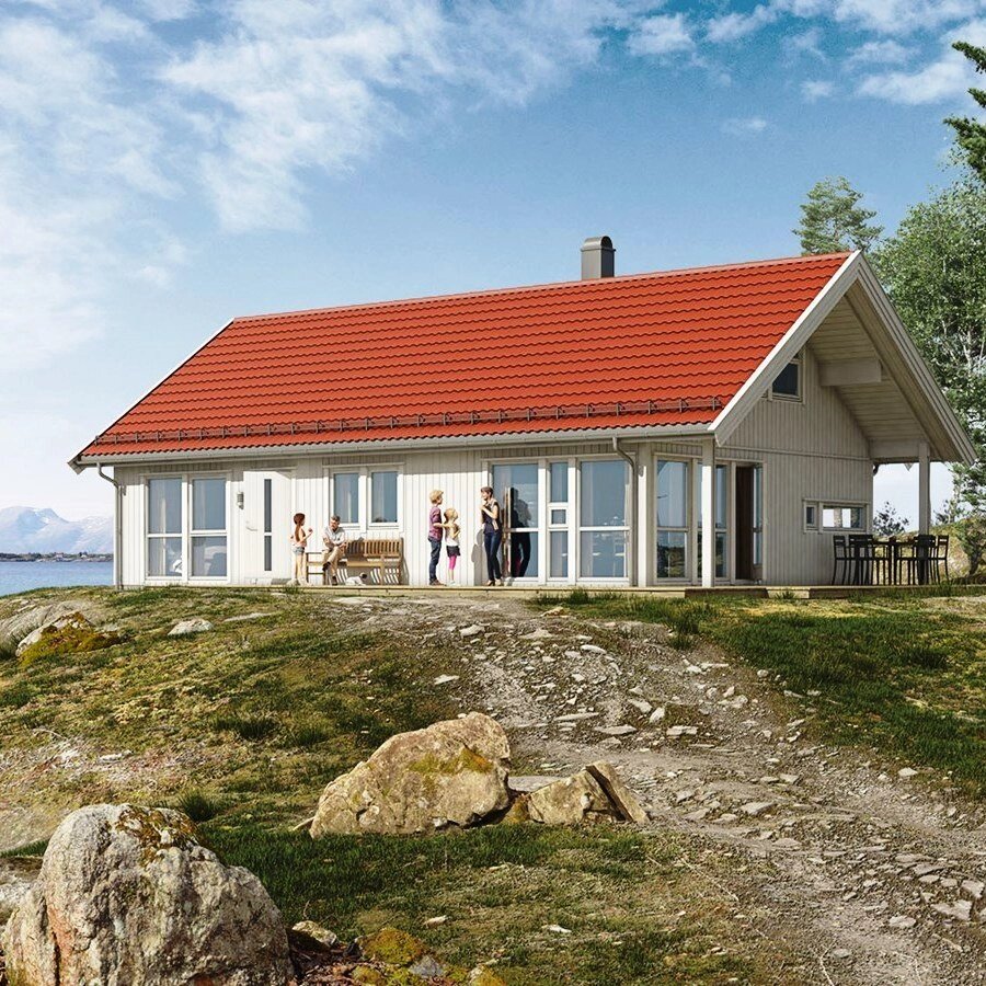Каркасный мансардный дом Смарт 7C по проекту норвежской компании Салтдальсхитта от компании Дом Дока - фото 1