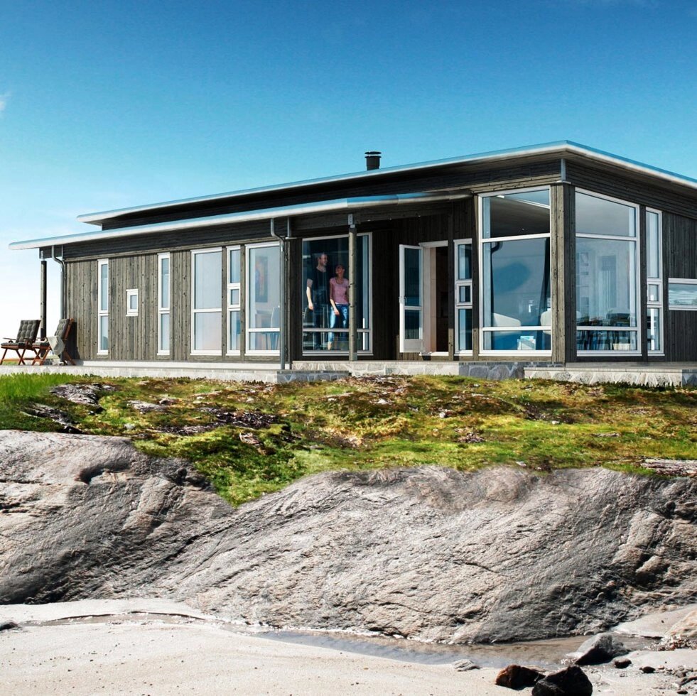 Норвежский одноэтажный каркасный коттедж Nova 208, модели A и B от компании Дом Дока - фото 1