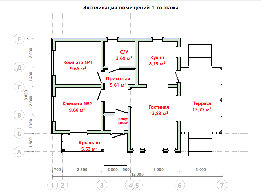 Планировка дома по проекту СиЖ 16СБ01-ДО-8X9-85