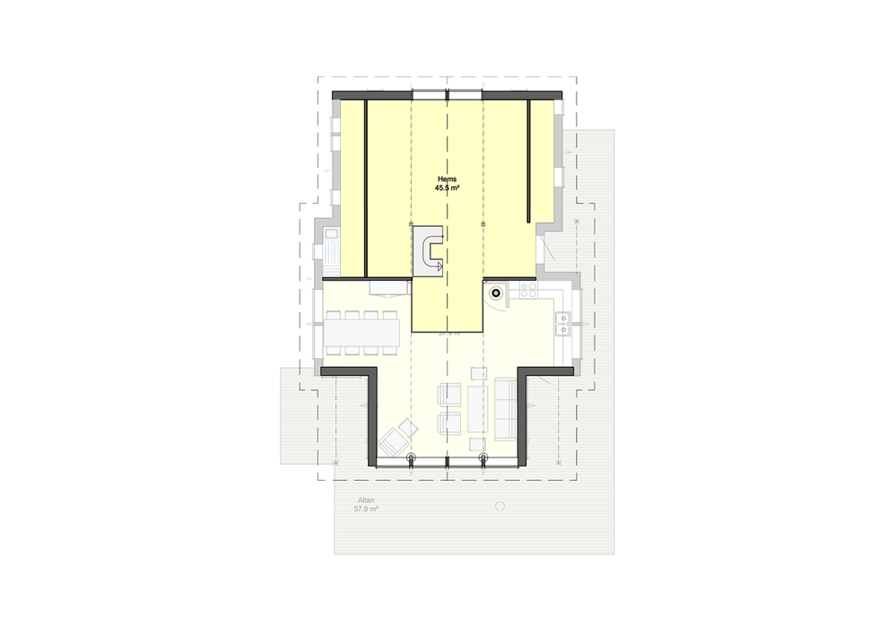 Планировка лофта каркасного дома Аврора 998 D