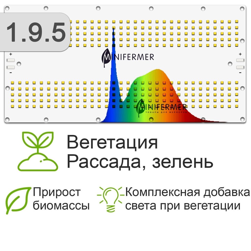 1.9.5 Quantum board Samsung 2835 lm281b+pro 5000K от компании ИП ВОЛОШИН ДЕНИС ГРИГОРЬЕВИЧ - фото 1