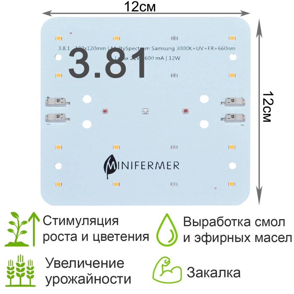 3.81 Quantum board Mini MultiSpectrum Samsung 3000K +660+UV+FR от компании ИП ВОЛОШИН ДЕНИС ГРИГОРЬЕВИЧ - фото 1