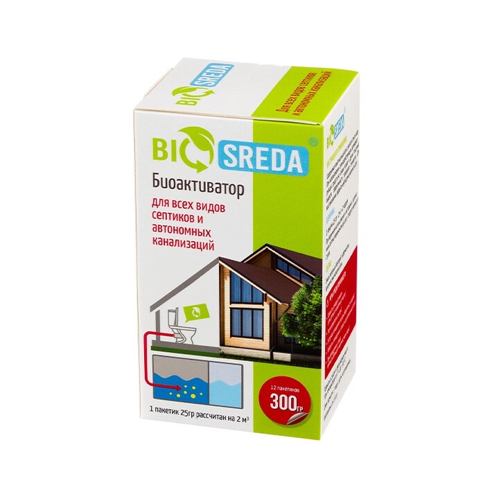 Биоактиватор для всех видов септиков и автономных канализаций BIOSREDA 300 гр от компании ИП ВОЛОШИН ДЕНИС ГРИГОРЬЕВИЧ - фото 1