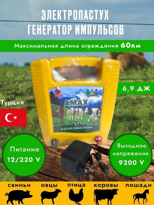 Электропастух/Генератор тока AMAX 6,9 ДЖ от компании ИП ВОЛОШИН ДЕНИС ГРИГОРЬЕВИЧ - фото 1