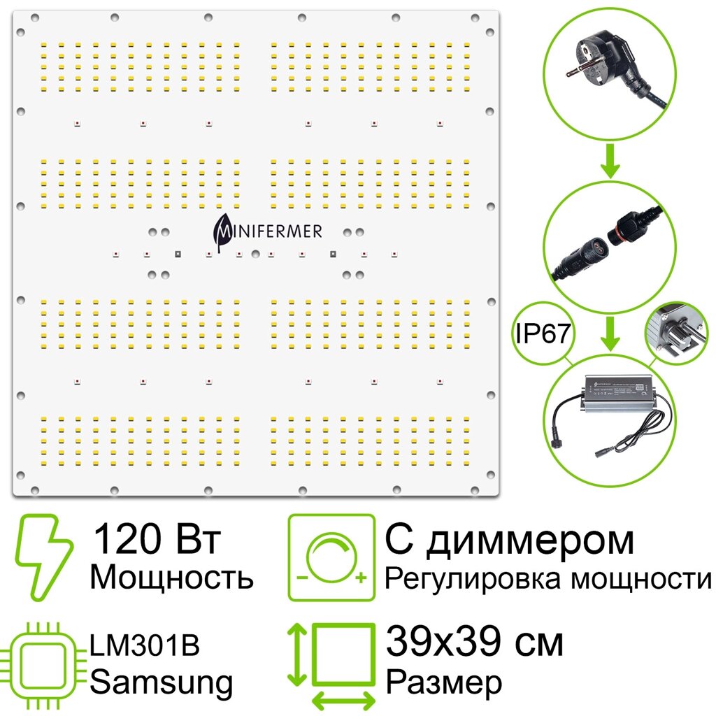 Комплект диммируемый Quantum board 301b 39х39 см 120 Вт от компании ИП ВОЛОШИН ДЕНИС ГРИГОРЬЕВИЧ - фото 1