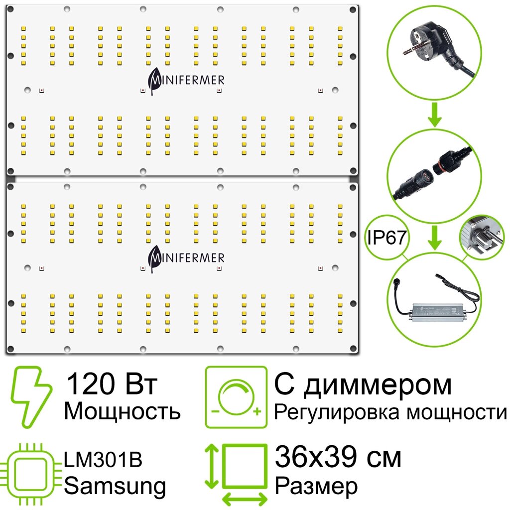 Комплект диммируемый Quantum board 301B/Seoul 120 Вт (2x60) от компании ИП ВОЛОШИН ДЕНИС ГРИГОРЬЕВИЧ - фото 1