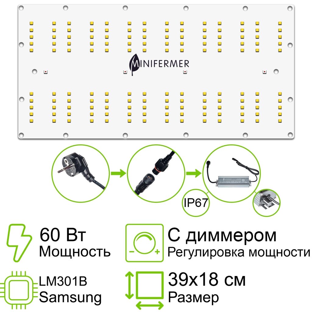 Комплект диммируемый Quantum board 60 Вт 301B от компании ИП ВОЛОШИН ДЕНИС ГРИГОРЬЕВИЧ - фото 1