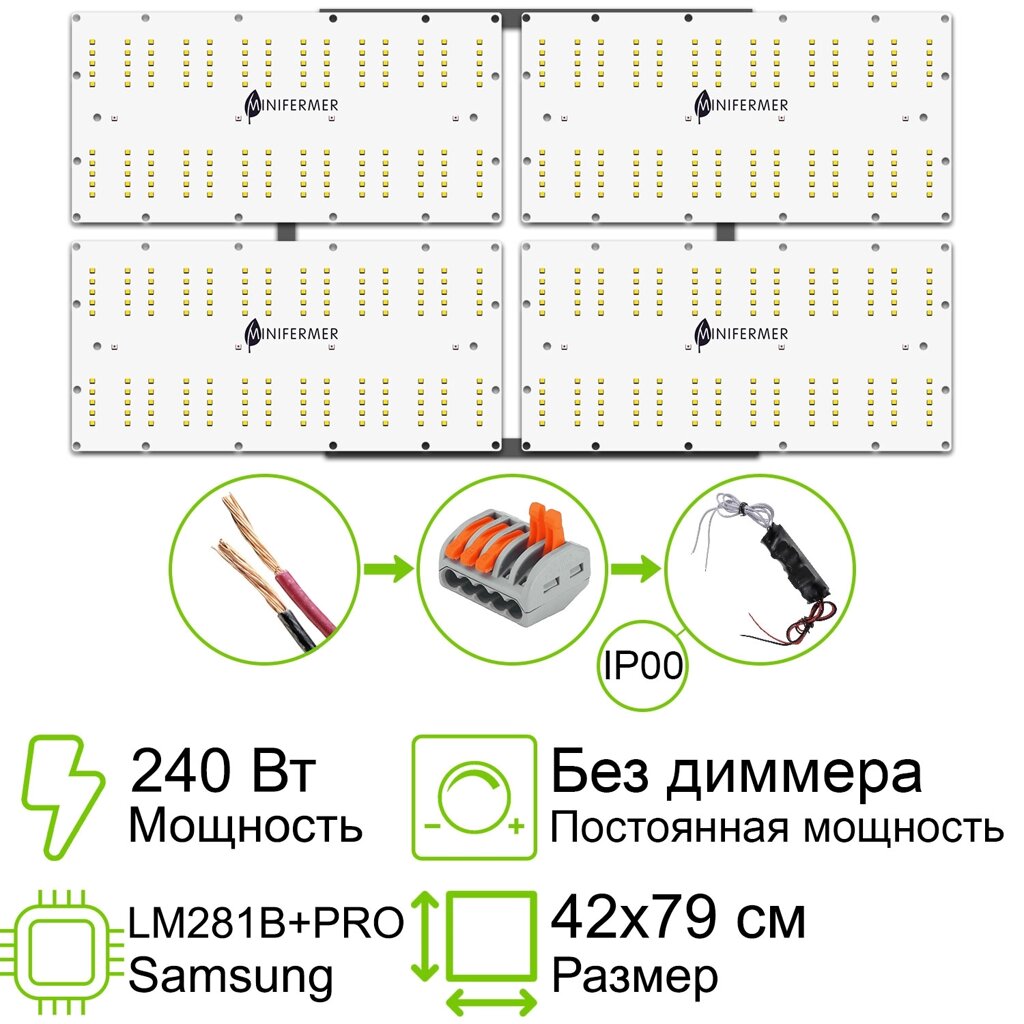 Комплект Quantum board 281B+pro 240 Вт (4х60) Эконом от компании ИП ВОЛОШИН ДЕНИС ГРИГОРЬЕВИЧ - фото 1