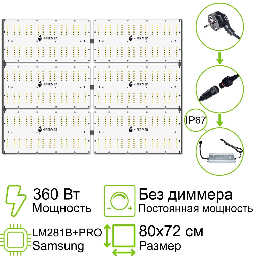 Комплект Quantum board 281B+pro 360 Вт (6х60) от компании ИП ВОЛОШИН ДЕНИС ГРИГОРЬЕВИЧ - фото 1