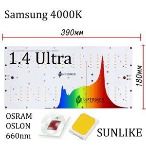 1.4 Ultra Quantum board Sunlike 4000K + Osram Oslon 3.24 660nm