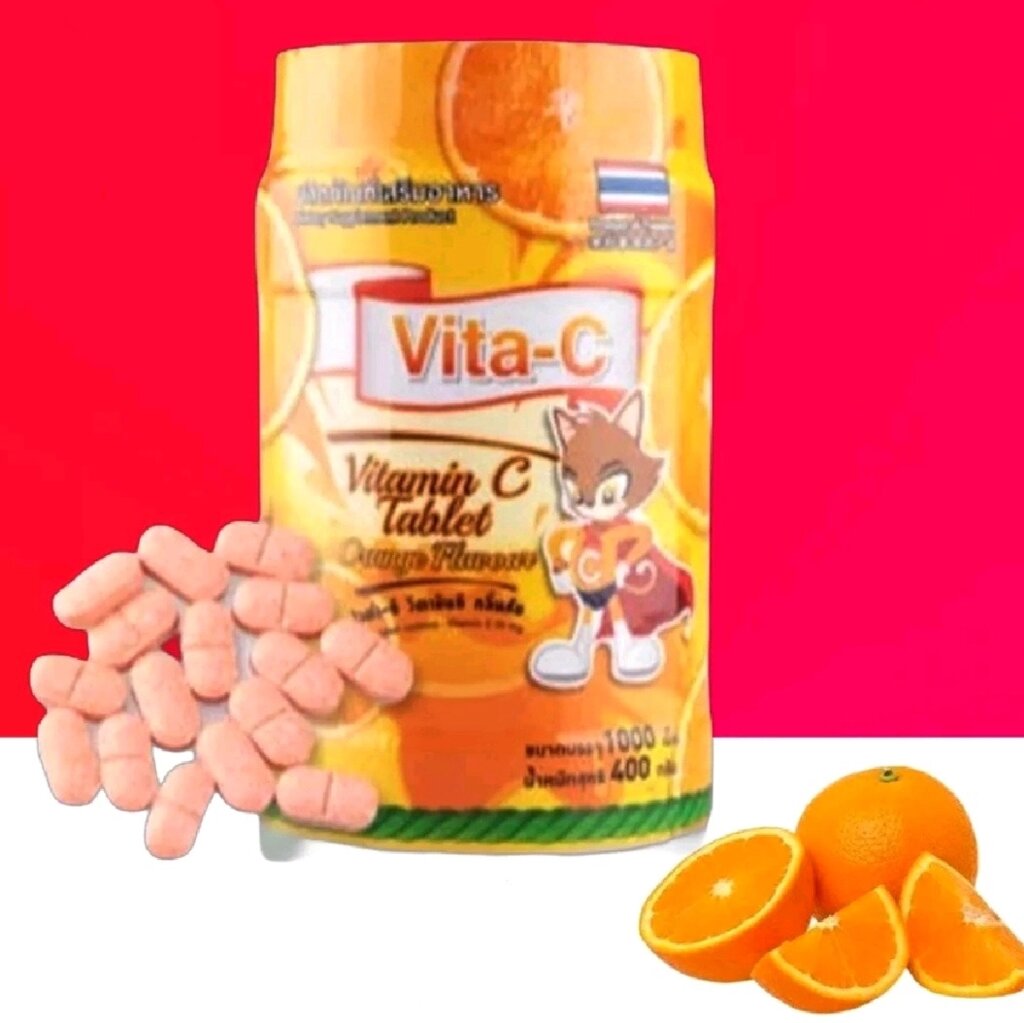 Аскорбиновая кислота витамин C Vita-C, 1000 таблеток. Таиланд АПЕЛЬСИН от компании Тайская косметика и товары из Таиланда - Melissa - фото 6