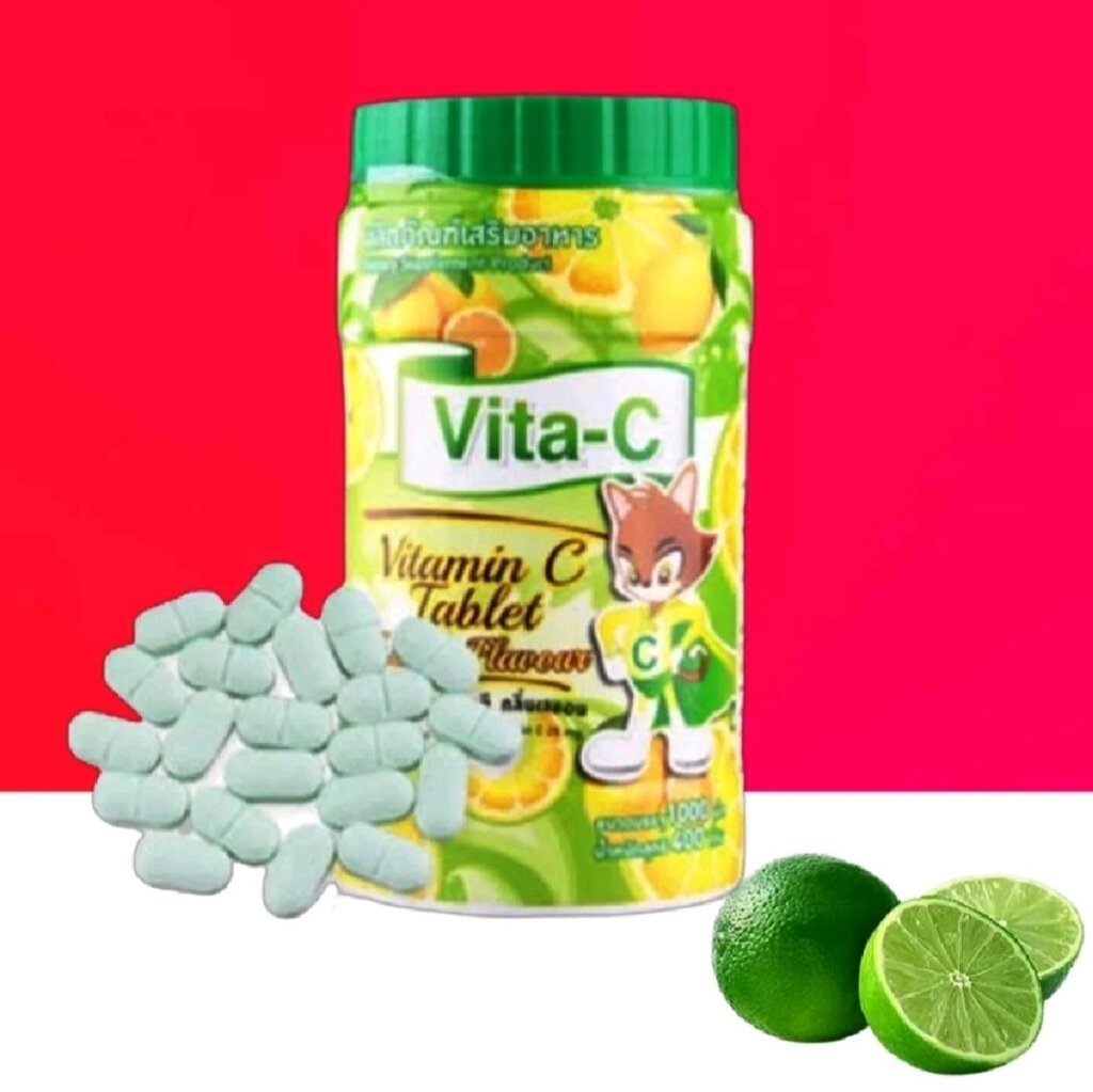 Аскорбиновая кислота витамин C Vita-C, 1000 таблеток. Таиланд ЛИМОН от компании Тайская косметика и товары из Таиланда - Melissa - фото 5