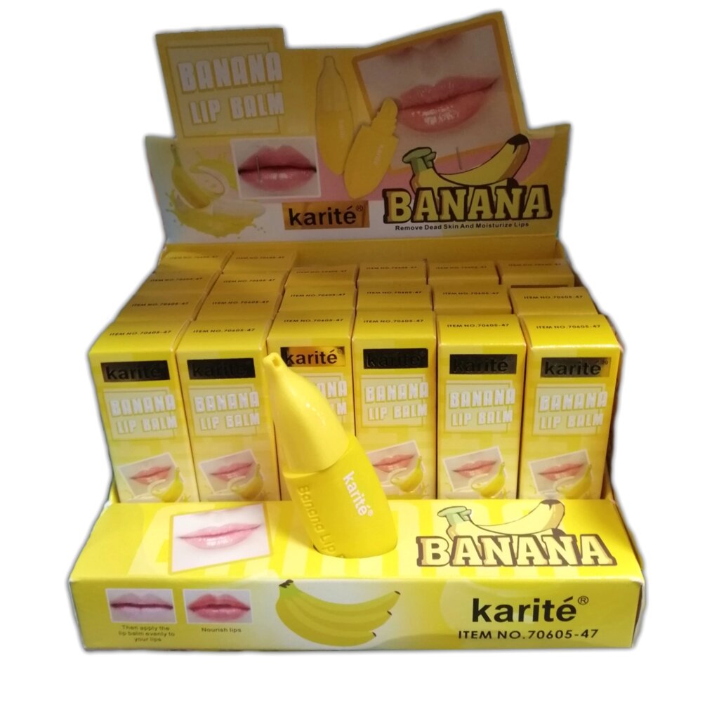 Бальзам для губ увлажняющий Karite Banana Lip Balm Remove Dead Skin & Moisturize Lips, 9 мл. от компании Тайская косметика и товары из Таиланда - Melissa - фото 1