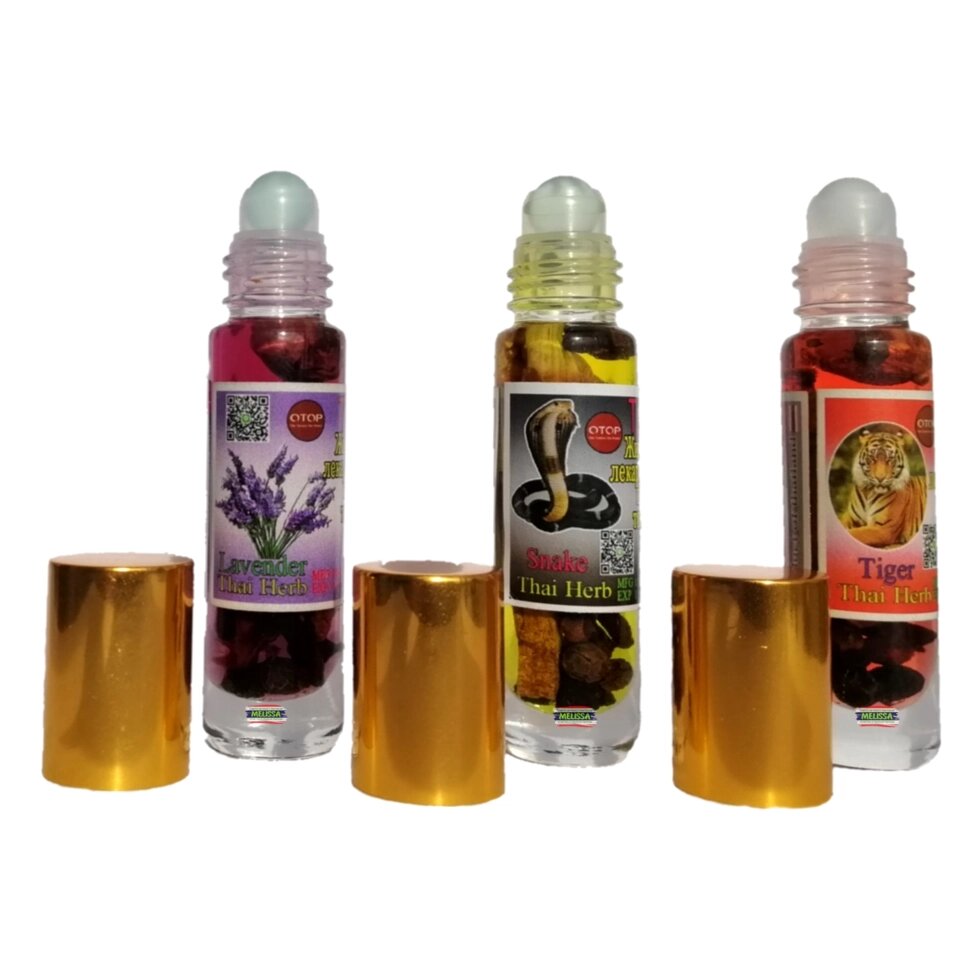 Бальзам тайский жидкий-ингалятор роликовый Otop thai herb oil, 10 мл ...