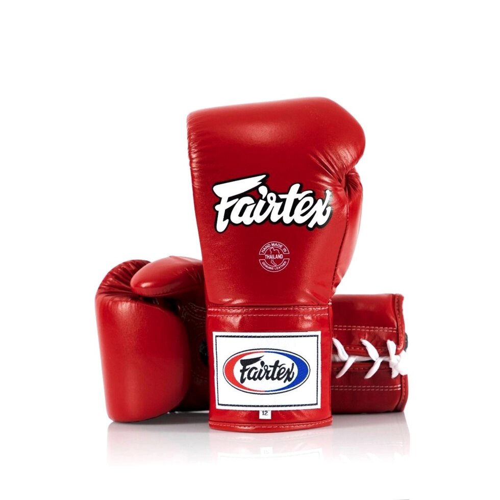 Боксерские профессиональные перчатки на шнуровке Fairtex BGL 6, Таиланд 10 oz Red от компании Тайская косметика и товары из Таиланда - Melissa - фото 2